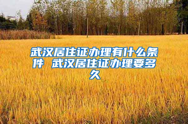 武汉居住证办理有什么条件 武汉居住证办理要多久