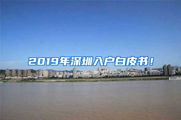 2019年深圳入户白皮书！