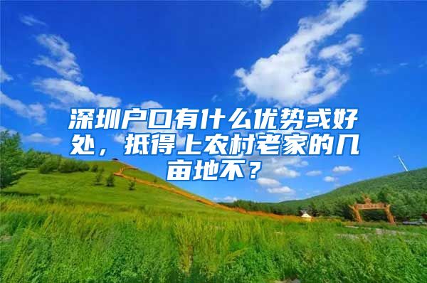深圳户口有什么优势或好处，抵得上农村老家的几亩地不？