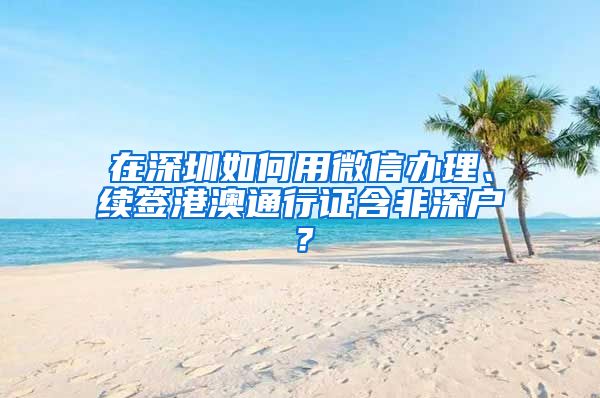 在深圳如何用微信办理、续签港澳通行证含非深户？