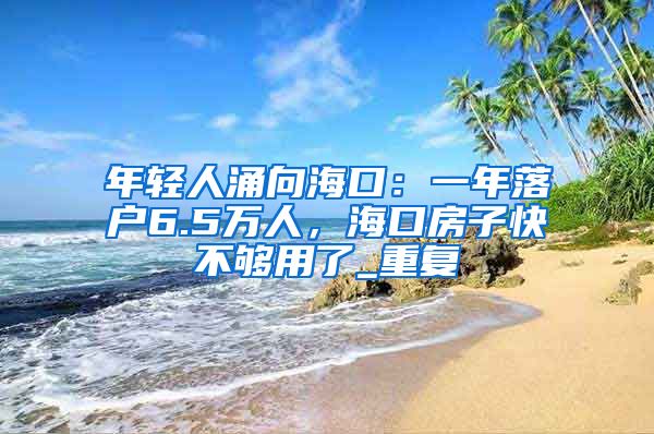 年轻人涌向海口：一年落户6.5万人，海口房子快不够用了_重复