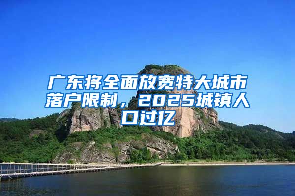 广东将全面放宽特大城市落户限制，2025城镇人口过亿